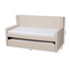 Baxton Studio Giorgia Beige Upholstered Twin Size Daybed with Trundle 156-9578